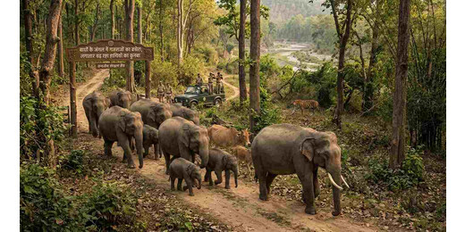 बाघों के जंगल में गजराजों का बसेरा, लगातार बढ़ रहा हाथियों का कुनबा